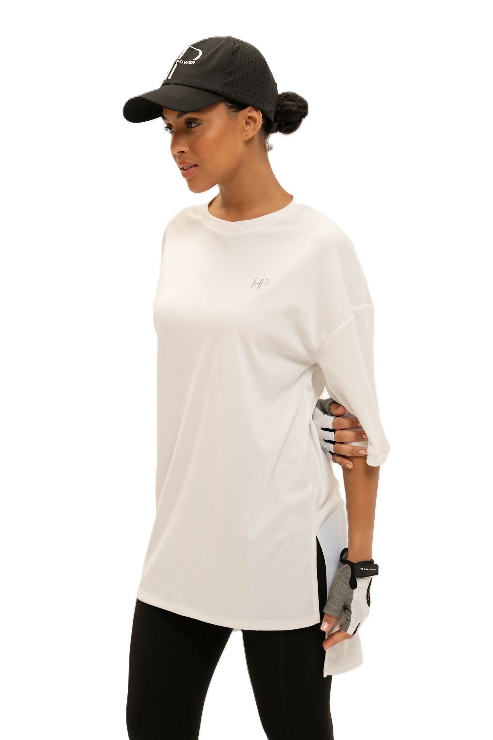Mid-Sleeves Oversized t-shirt - Amel in White