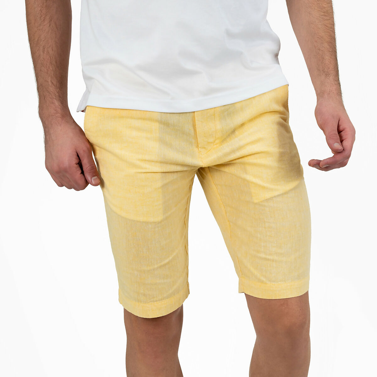 Via Milano Linen Shorts Butter Yellow