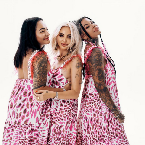 Luxury Leopard Print Summer Dress – Pink