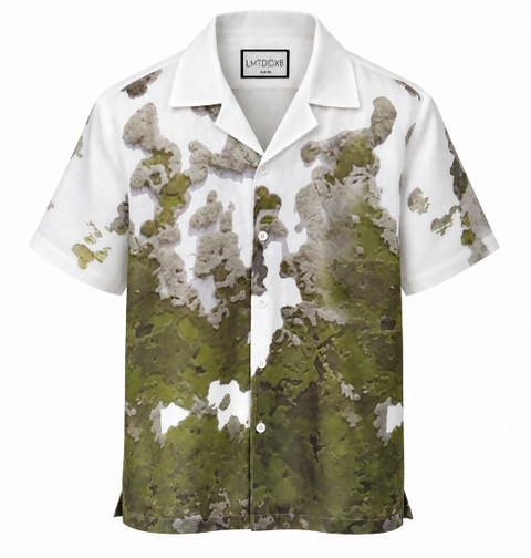 SS Fluid Print Shirt Green