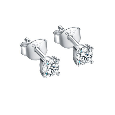 Stud earrings with cubic zirconia 5 mm