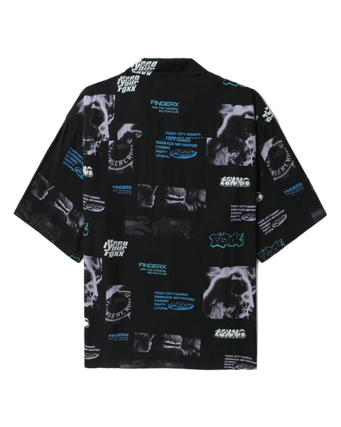 All-over Print Short Sleeve Shirt in Viscose