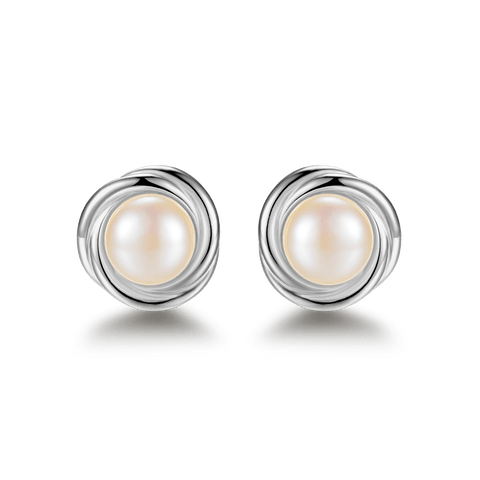 Stud earrings with river pearls