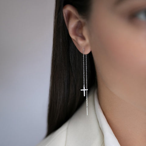 Earrings-broaches Crosses with lock