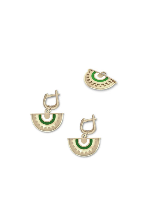 ENKI GREEN ENAMELED EARRING