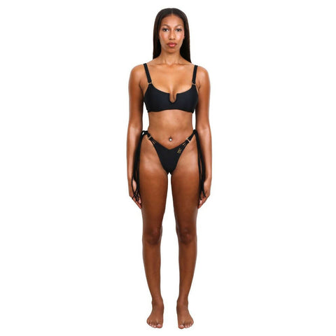 BOMO Swim - Unapologetic bikini bottom – Midnight black - Sustainable Italian fabric