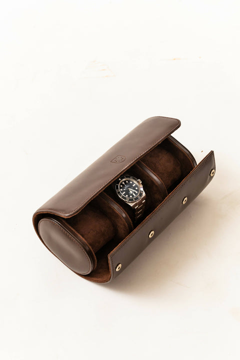 Voyager 3 Dark Brown – Watch Roll / Watch Travel Case