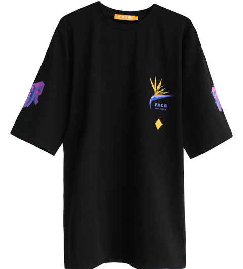 Black Jersey Oversized T-Shirt “Blue Method” X N. Kfks