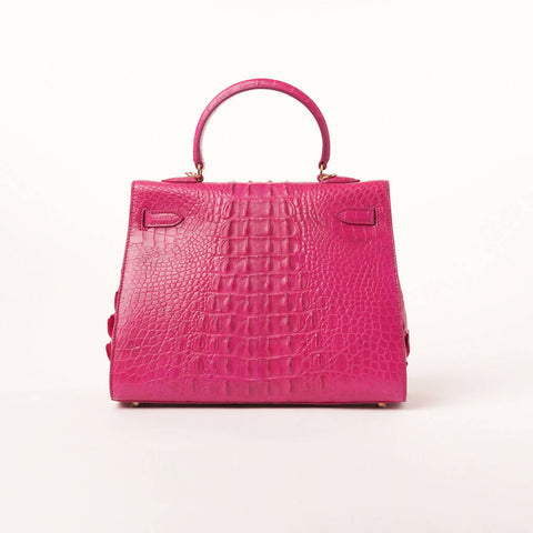 100% Crocodile Leather Handbag With A Lock