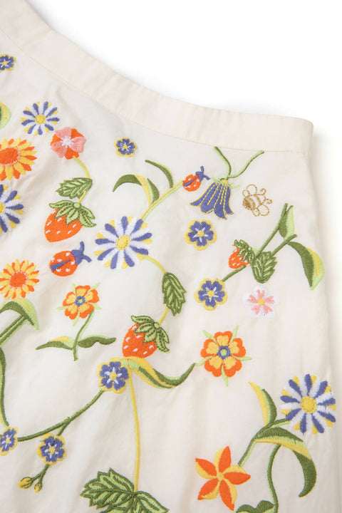 Eliza Embroidered Organic Cotton Skirt