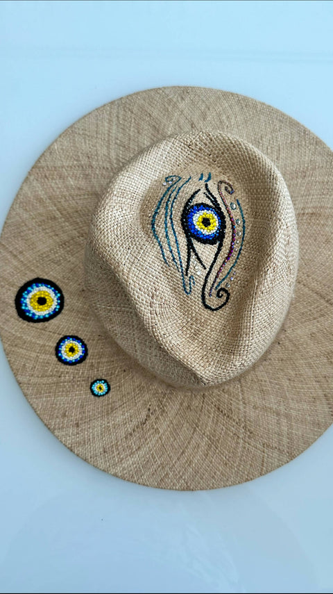 Evil Eye Straw Hat