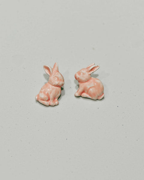 Porcelain Pink Rabbit Earrings