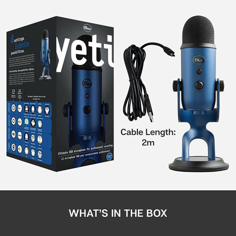 Logitech Blue Yeti USB Mic - MIDNIGHT BLUE