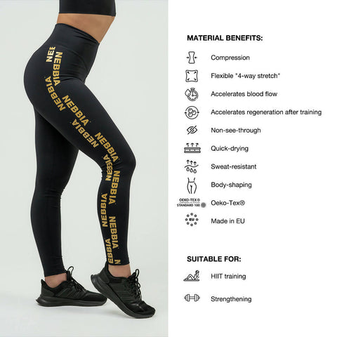 Nebbia Women’s Classic High Waist Leggings Intense Iconic Gold