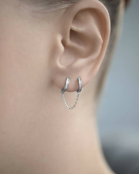 Double haggis earrings 11 mm with stones