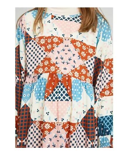 Patchwork Print Dress