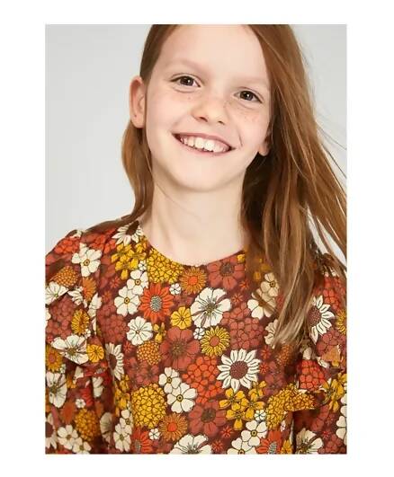 Autumn Flowers Print Top