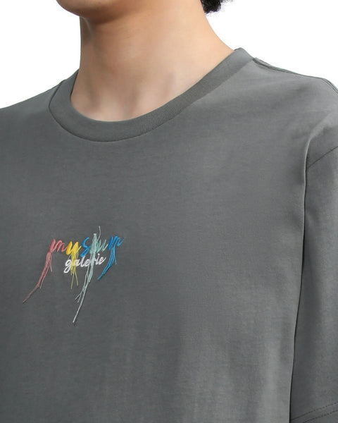 Colorful Thread Logo T-shirt in Grey