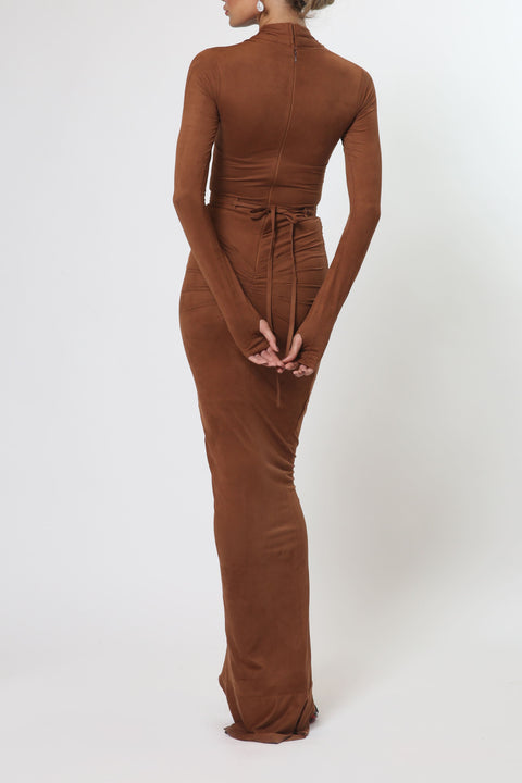 Maxi Shamwa Dress in Brown