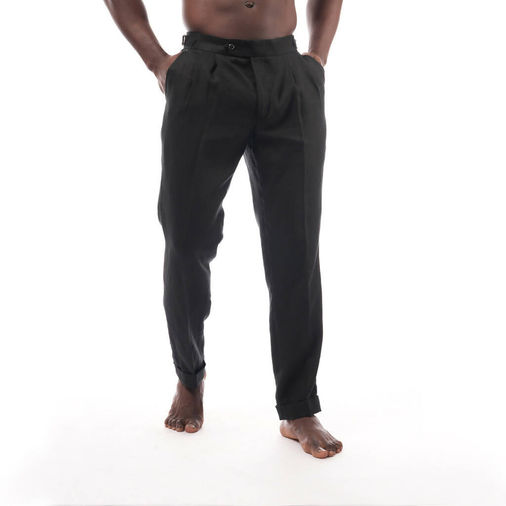 Trousers St. Tropez Black Linen