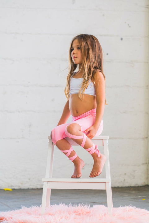 Coral Pink Dancer Leggings Kids and MInis2