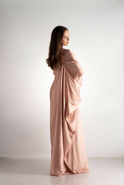 Rosché Satin Blush Elegance Abaya