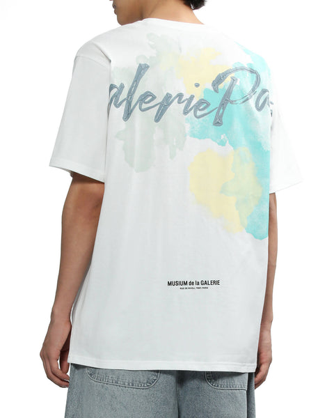 Watercolor Back Print T-shirt in White