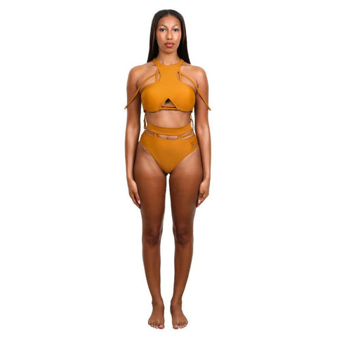 Tribal Bikini Bottom - Desert Sand - Sustainable Italian Fabric