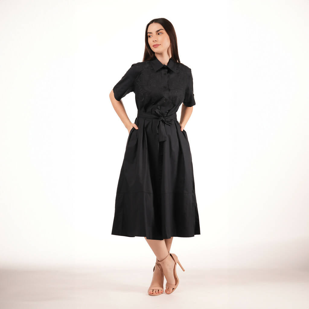 MY PEANUT Noir Embroidery Dress