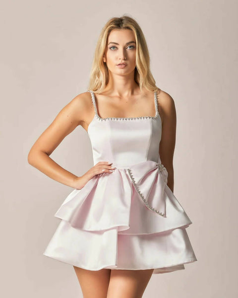 Luminous Shimmer Mini Light Pink Dress