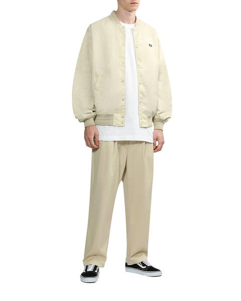 Pleated Beige Chino Pants in Cotton