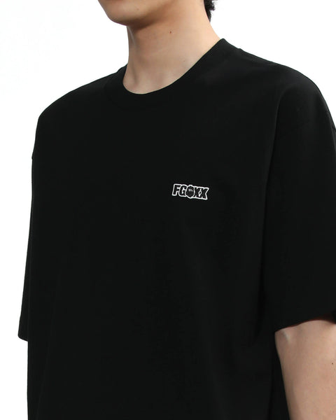 Embroidered Logo Black T-shirt in Cotton Jersey