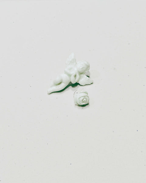 Porcelain Assymetrical Morning Rose Earrings