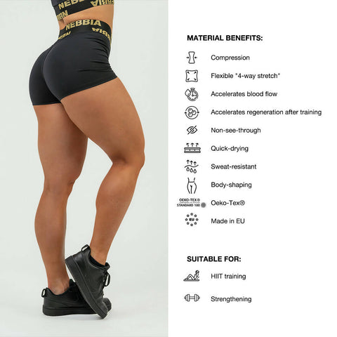 Nebbia Women’s Compression High Waist Shorts Intense Leg Day Gold
