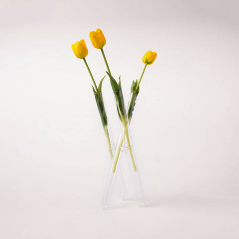 3 Pillar Cross Glass Vase - Medium