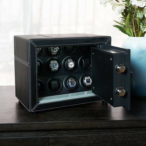 Estate 12 Black Leather – Watch Winder Safe