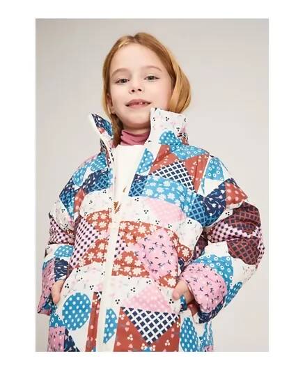 Patchwork Print Coat