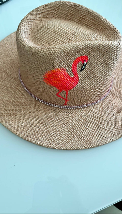 Flamingo Straw Hat