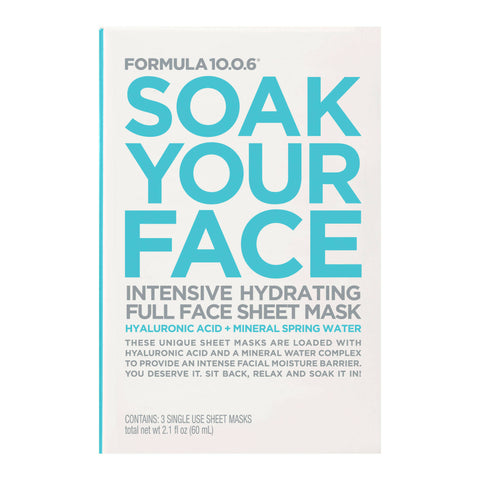 Formula 10.0.6 Soak your face hydrating sheet mask 3 packs
