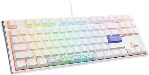 Ducky One 3 Classic Pure White TKL 80% كرزي أحمر مفتاح عربي