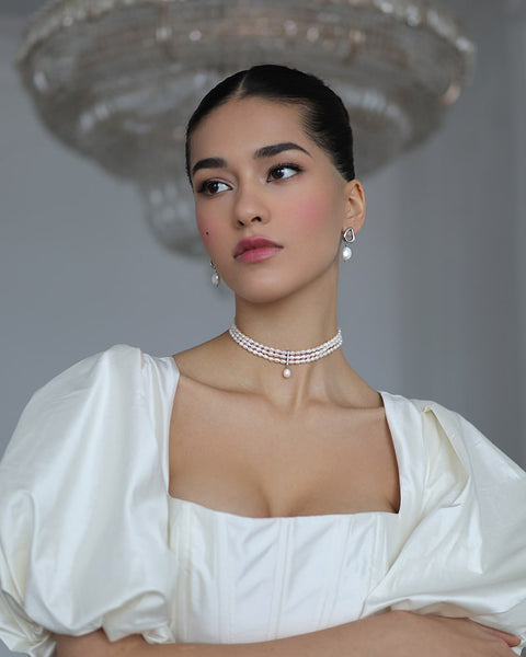 Collar necklace made of Rococo pearls