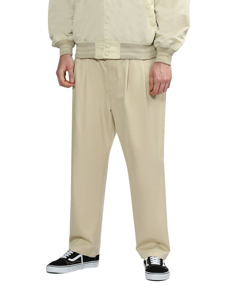 Pleated Beige Chino Pants in Cotton