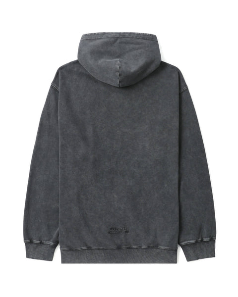 Washed Grey Zipped Hoodie in Cotton French Terry