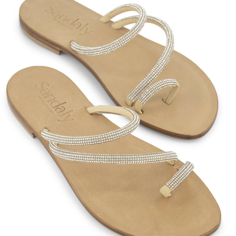 Sorrento Sandaly - Flat brass trending leather sandals