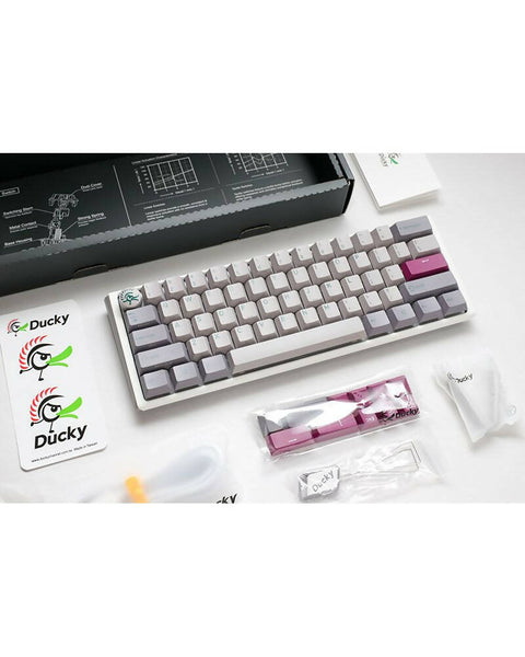 Ducky One 3 Mist Gray بالحجم الكامل 100% Cherry Red Key US