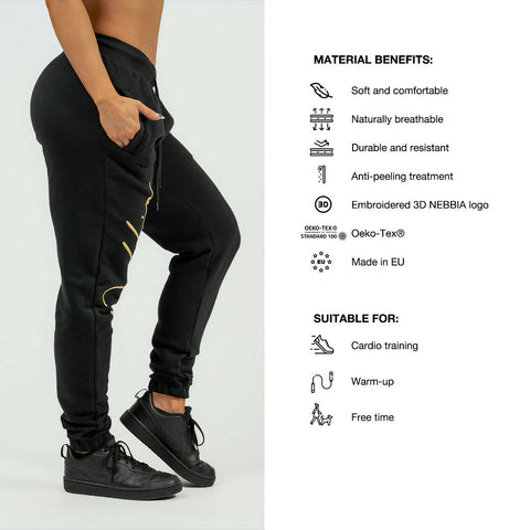 Nebbia Women’s High-waist Joggers Intense Signature Gold