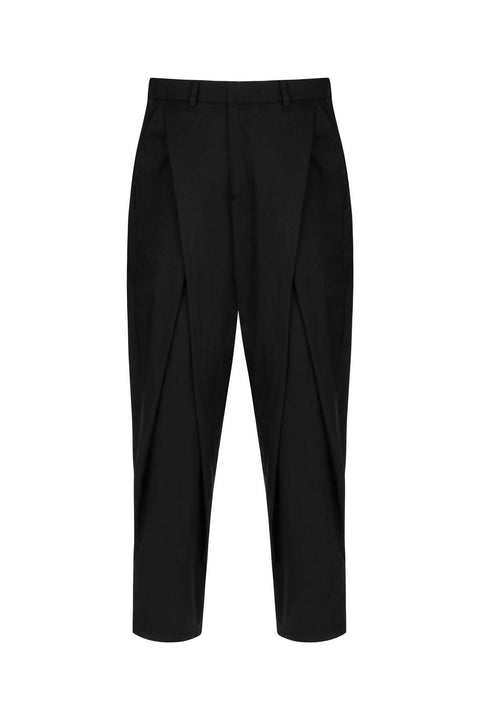 Double Pleated, Elastic Waist, Zippered, Unisex Trousers