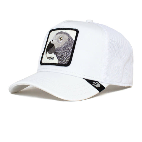 Platinum Word Trucker Hat White