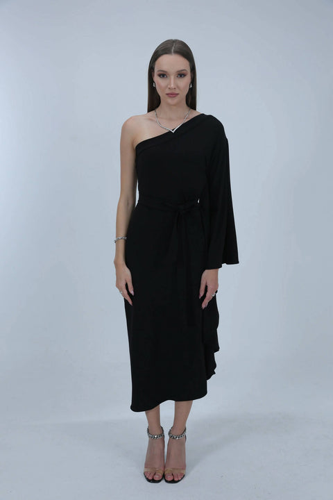 Eve, Black Off-Shoulder Long Dress