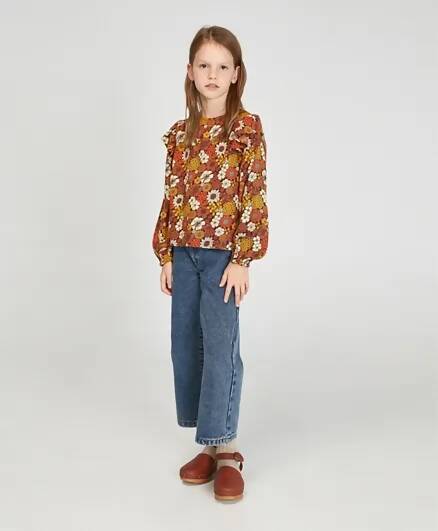 Autumn Flowers Print Top